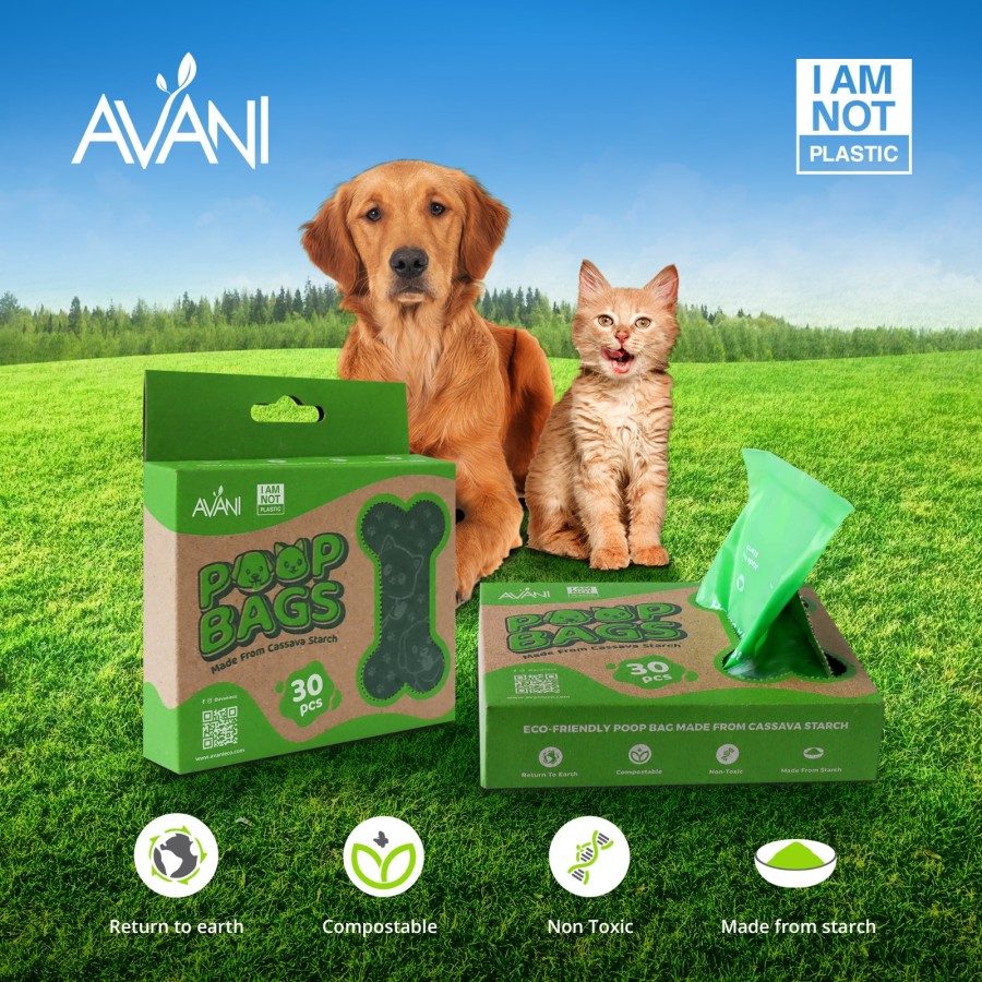 Jual Avani Eco - Cassava Biodegradable Poop Bags - Kantong Singkong Kotoran  Hewan Anjing Kucing Non Plastik - 30 Sheets | Shopee Indonesia